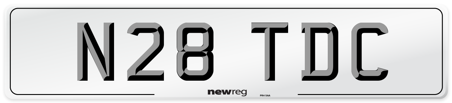 N28 TDC Number Plate from New Reg